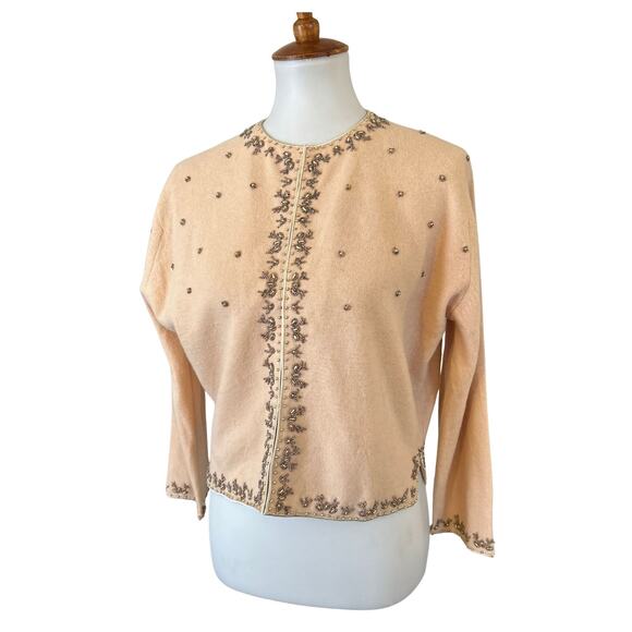 Vintage Mid Century Hand Beaded and Lined Sweater Hong Kong - Picture 4 of 8